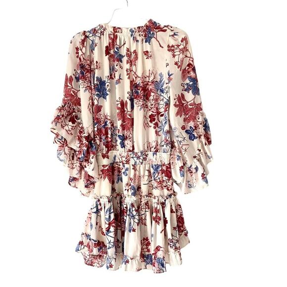 Misa Rare Cecilia Red White Blue Ruffle Mini Dress size small - Picture 7 of 10